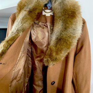 Brand new! Never worn. Tags and plastic protection Michael Kors wool fur jacket